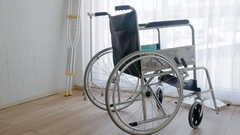 Modern Empty Wheelchair Stand Near Window Stock Photo 1199020999 ...