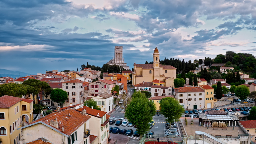 Streets of Le Turbie village, French Riviera, France