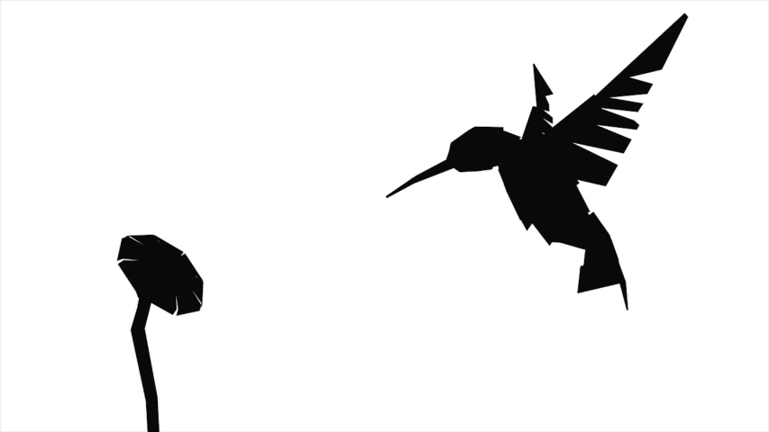 Silhouette hummingbird animation concept animal bird