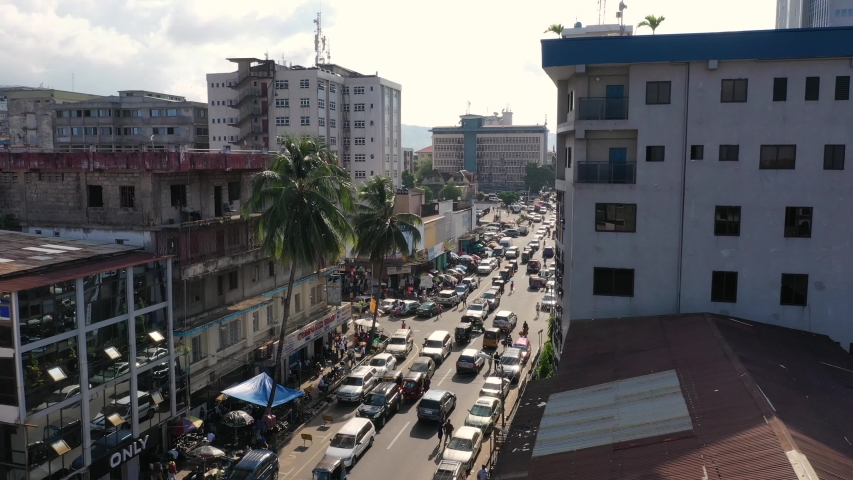 Aerial view of Freetown, Sierra Leone