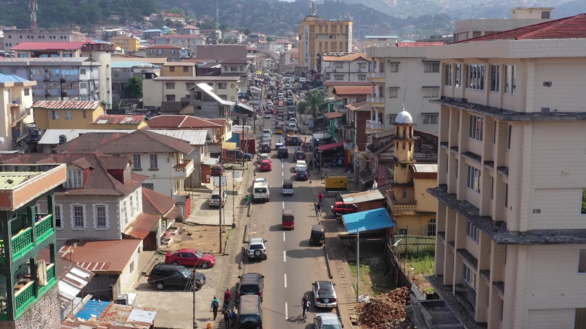 Aerial view of Freetown, Sierra Leone