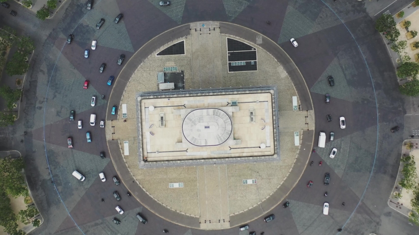 Aerial video of the Arc de Triomphe in Paris, Arc de Triomphe in Paris, Drone view in France, panoramic view of Paris, Arc de Triomphe, Famous places in France, famous places in Paris, France | Shutterstock HD Video #1056224354