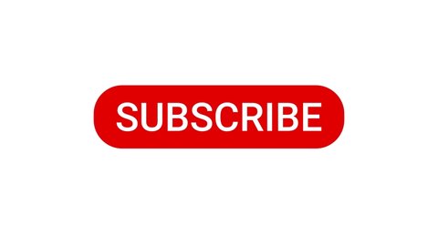 Mouse Clicking a Subscribe Button and Bell Notification with a White Background. 4K resolution. 