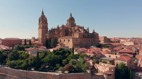 Aerial view of Salamanca Cathedral in Spain
