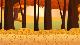 Thanksgiving Turkey Bird Cartoon Character Running In The Forest. 4K Animation Video Motion Graphics With Background