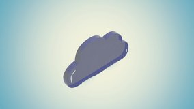 Cloud computing concept. 3d render of cloud generating and processing data over light blue background. - Powered by Shutterstock - Get 15% off with code: PIKWIZARD15