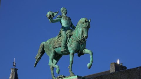 Equestrian statue of Grand DUKe William II on Place Guillaume II Square, Luxembourg City, Grand Duchy of Luxembourg, Europe