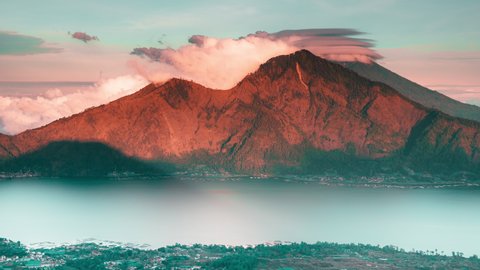 Kintamani volcano Bali tourist attraction or Mount Batur is one of the active volcanoes in Bali. Mount Batur Bali one of the most popular tourist destination in Bali, Indonesia