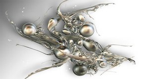 Silver balls rotating in elegant abstract ornament color motion footage clip 
