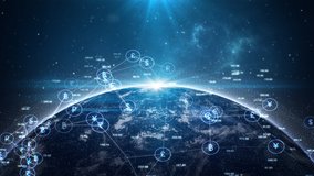 The earth rotating with currency icons, Global currency, Money tranfer, Business background, 4k Resolution. - Powered by Shutterstock - Get 15% off with code: PIKWIZARD15