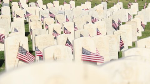 Military Cemetery Decorated for Memorial Day