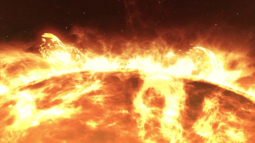The Sun with Large Solar explosions, Realistic Red Planet
Sun surface with solar flares, 3d rendering
 | Shutterstock HD Video #1056314789