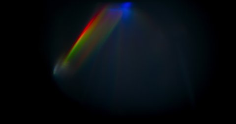 Rainbow Prism Light Flare Prism Rainbow Light Flares Overlay on Black Background