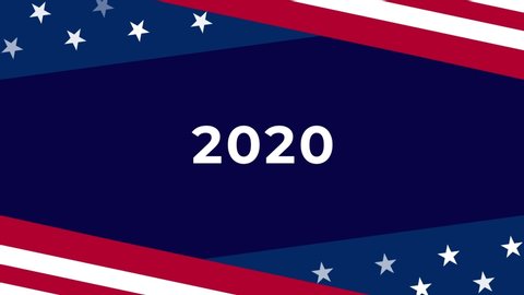 USA Election 2020 campaign generic backdrop 4K animation. 4K resolution video of American flag waving and blinking stars for Presidential election in November. Keep America great. Cast Vote. 
