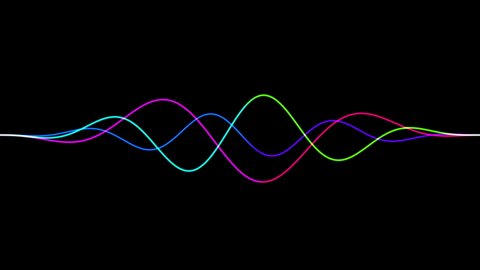 Sound Abstraction Visualisation Equalizer Colorful Voice Lines. Isolated Moving Musical Shape Impulse Loop Able. Contemporary Waveform Equalizer Bar Glowing Wallpaper Backdrop Audio Track. Noise Level