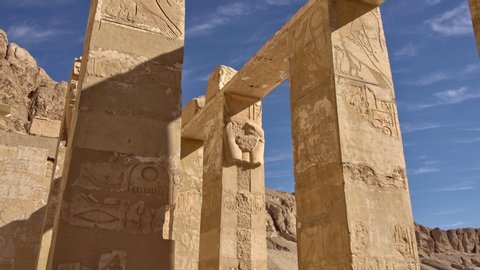 Luxor, Egypt : The Mortuary Temple of Hatshepsut, also known as the Djeser-Djeseru, is a mortuary temple of Ancient Egypt located in Upper Egypt.