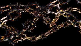 Spiky Metal Chain VJ Loop is a motion graphics clip featuring demonic chains with spikes and hell glow. This video is perfect for VJ thematic sets, metal and gothic festivals, 