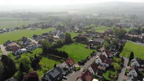 Aerial video of a city in Germany. Video recorded in 2019.