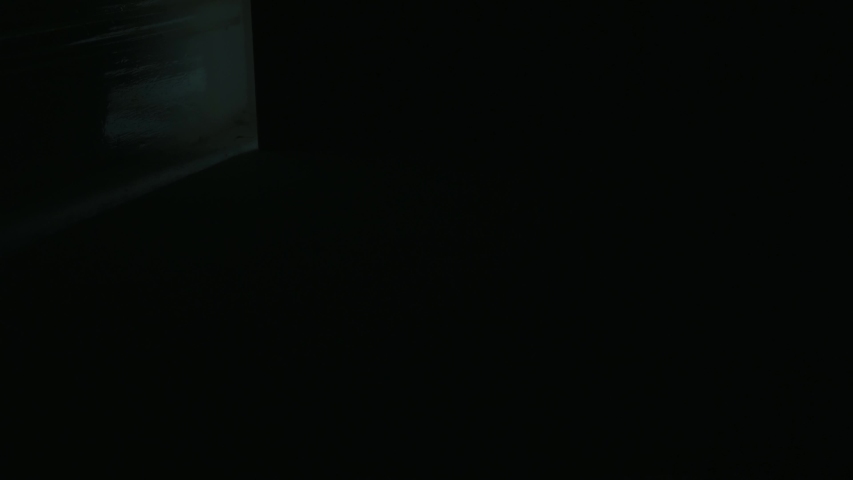 Creepy Man Walks Into Bedroom At Night. Royalty-Free Stock Footage #1056411671