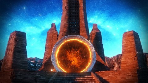 Sci-Fi Ancient Stargate Portal - Epic VJ Loop Background