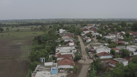 small village house aerial view