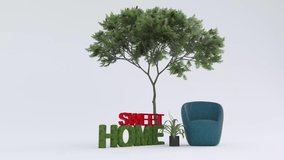 Sweet Home Animation video in white background 