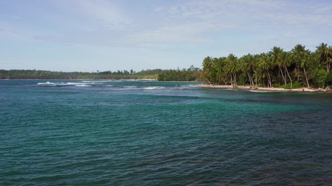 Seascape wave jungle panorama Mentawai