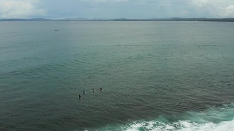 Surf friends in Mentawai Indonesia panorama