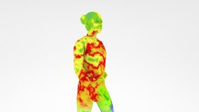 Thermographic image of human showing different temperatures in range of colors from blue cold to red hot.Thermal imaging camera, detecting  out who is likely to have a fever - Powered by Shutterstock - Get 15% off with code: PIKWIZARD15