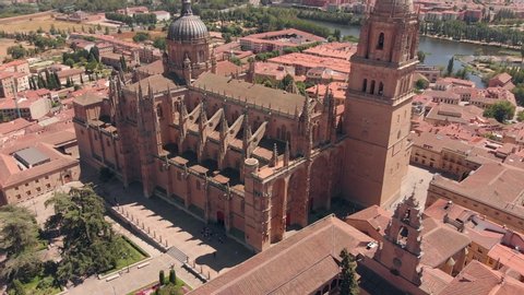 Aerial view of Salamanca Cathedral in Spain