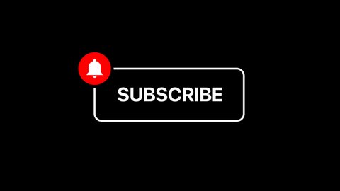 Youtube Subscribe Button Loop Animation. Youtube Textbox, Callout, Lower Third. Youtube Bell Icon. Animated Title On Black Background And Alpha Channel