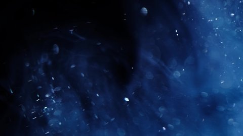 Under deep sea water moving particular cloud dust with fractal particle abstract background 4K