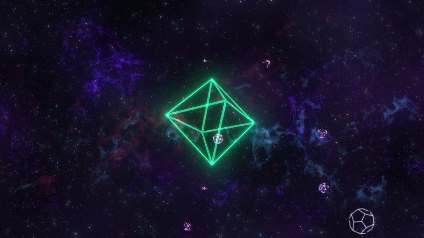 Platonic Solids VJ loop animated symbols of sacred geometry for meditation and yoga events, trance festival, films about nature, maths, spirit, philosophy and universe.  | Shutterstock HD Video #1056468416