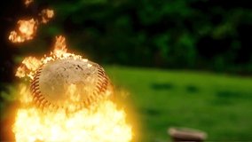 Baseball fire animation. this video loopable to any duration as your need.
