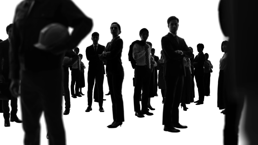 Loop animation of silhouettes of group of businesspeople. Global business. Diversity. - Powered by Shutterstock - Get 15% off with code: PIKWIZARD15