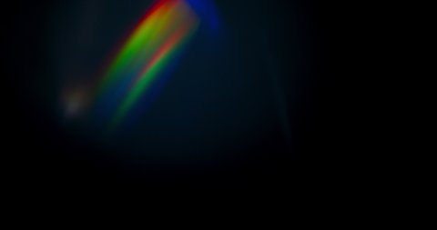 Spectrum Light Flare Overlay Prism Rainbow Light Flares Overlay on Black Background