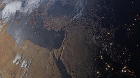 Satellite view over Middle East ,north Africa And Mediterranean Sea
Outer Space vision over Israel Egypt,Jordan Syria, Saudi Arabia And Mediterranean Sea
