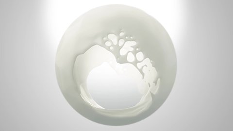 Milk Ball is a stock motion graphics video that shows liquid milk moving rapidly into a ball because of turbulence.