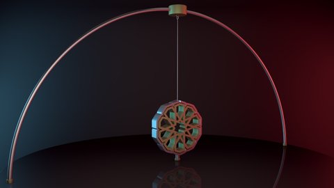 Traditional geometric ottoman patterned loop 3d pendulum animation