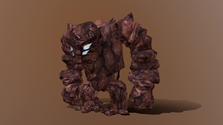 Golem character cartoon staying in pose