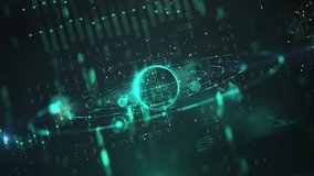 Spherical planets, objects, charts, graphs, lines, numbers. Green futuristic user interface 4K HUD. Infographic elements of solar system. Virtual technology background. Template for business, games. - Powered by Shutterstock - Get 15% off with code: PIKWIZARD15