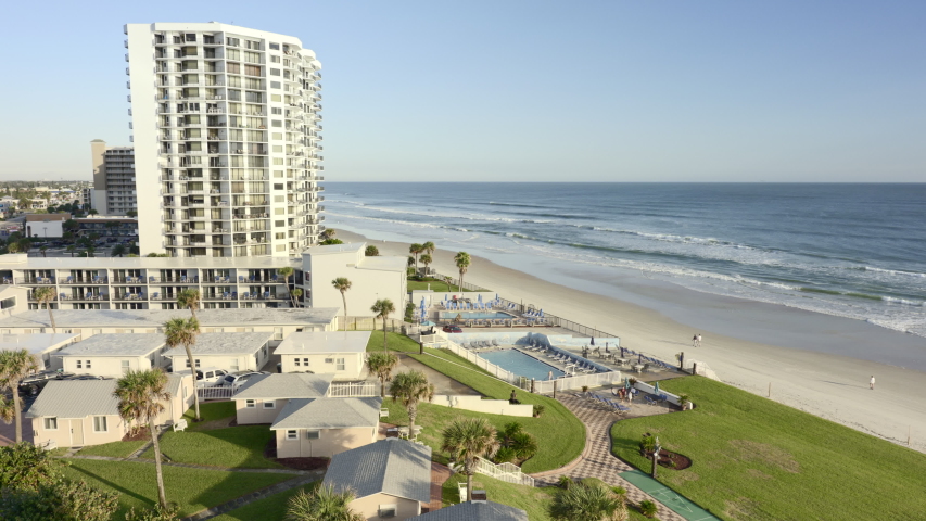 Daytona Beach hotels by the Atlantic Ocean shore Florida USA