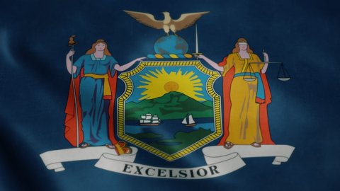 Albany , New York / United States - 07 10 2020: Flag of New York