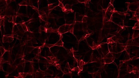 Red wisps of smoke floating and moving likes volutes dancing randomly in the air on a dark background