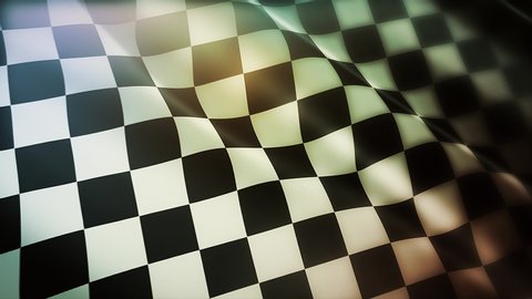 4k Checkered Race Flag Check Flag wavy silk fabric fluttering Racing Flags,seamless looped waving background.Silk cloth fluttering in wind.3D digital animation plaid Formula One car motor sport. 
