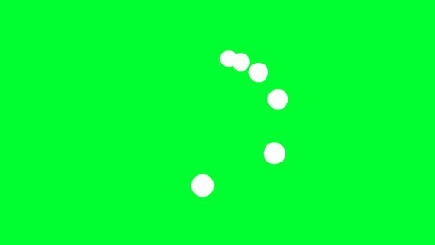 4K Animation loading white circle icon on Green background screen