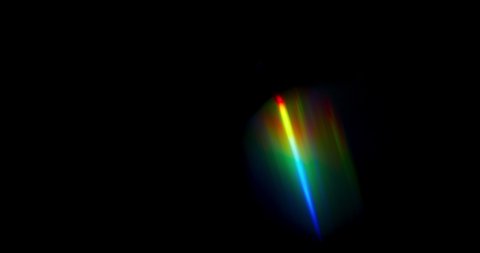 Multi-Colored Rainbow Light Flares Prism Rainbow Light Flares Overlay on Black Background