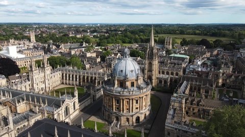 Stunning Oxford aerial footage taken on a summer afternoon of 2020, showcasing Oxford, England.