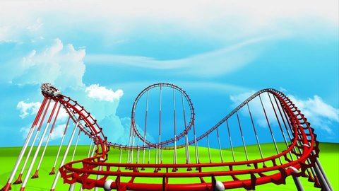 Fun park roller coaster animation
