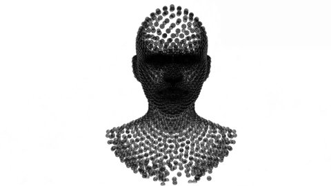 3D Rendering Human Face Fragmentation And Meliorate 4K : vidéo de stock